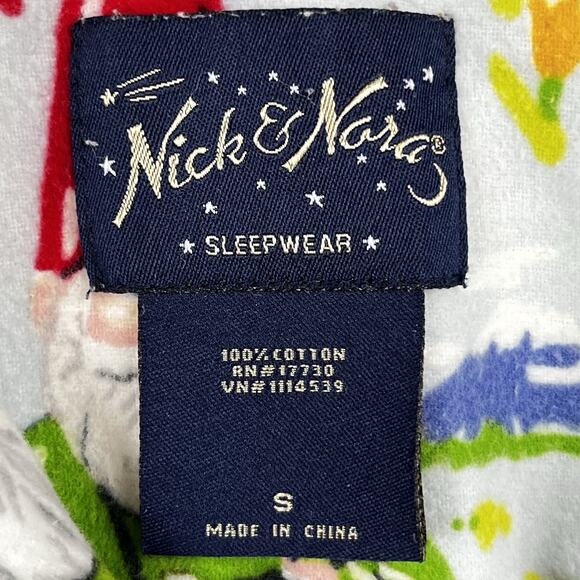 Nick & Nora Flannel Pajama Set Traveling Gnome 100% Cotton Women’s Small Comfy - Picture 8 of 8